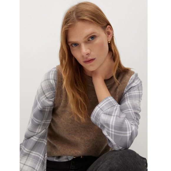 NWT Mango Patch Pocket Checkered Blouse Justice 77019213 - Picture 6 of 9